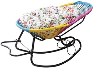 Chunjiao Reclinabile reclinabile in rattan Sedia a dondolo Sedia Lettini Sdraiati con cuscini Sedia da giardino per bambini Adulti Asilo nido con poggiapiedi e braccioli Sedie a sdraio reclinabile per