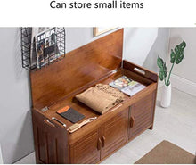 YANG Wooden Shoe Rack Imbottito Change Scarpe Panca Bagagli Petto poggiapiedi Guardaroba Dressing Table Sgabello ottomano Carico Massimo 250kg, 60x32.5x49cm