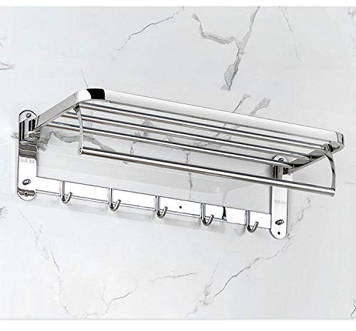 Porta Asciugamani Bagno da Parete，Portasciugamani portasciugamani in acciaio inox mensola bagno portasciugamani bagno-A1