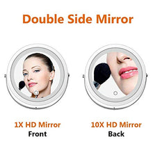 MNBVC Specchio per Trucco, Specchio da Barba per Bagno Specchio per Trucco Illuminato A LED A Parete con Ingrandimento 10X, Batteria O Luce da Specchio Bifacciale Regolabile Ed Estendibile Alimentata
