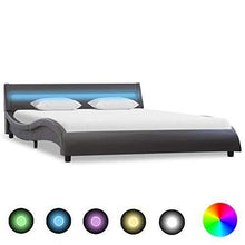 Tidyard Struttura Letto Singolo Moderno in Similpelle Grigio con Luce LED,Giroletto Singolo Moderno in Similpelle,Letto con Luce LED,Letto Una Piazza e Mezza,Letto alla Francese 90x200 cm/120x200 cm - Arredi Casa