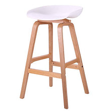 BAOMEI WFF Sedia da Ufficio Sedia da Bar in Legno massello, Schienale Seggiolone Sgabello Alto Materiale PP Cuscino, Arredo Bar (Color : White, Size : 49X46X75CM)