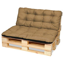 SuperKissen24. Cuscino per Bancale Divano Pallet 120x80 cm con Schienale 120x50 cm Seduta Impermeabile e Comodo per Divanetti da Esterno - Beige
