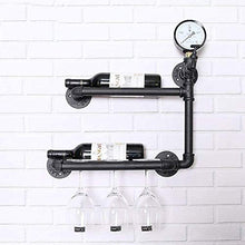 HZWLF Ristorante Retro Industriale Wine Rack Bar Water Pipe Decorazione da Parete Creativo Wine Display Stand Storage Christmas