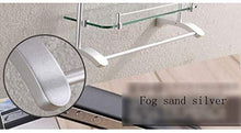 GDFEH Scaffale per Doccia Scaffale per Sdraio Posaggio in Vetro Bagno Bagno Scaffale per Doccia da Bagno Bagno da Bagno Scaffale da Bagno con portasciugamani, Spazio in Alluminio Argento 23.7x5.9inch