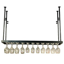 JHGJBJ Vino Rack Metallo Appeso, Ferro Battuto Titolare Calice Soffitto Appeso Regolabile in Altezza, con Serbatoio Bottiglia (Size : 60x30cm)