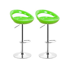 Sgabello da bar set di 2?regolabili in plastica ABS verde, altezza regolabili su Manico 84?–?104?cm