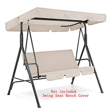 GEBIN Copertura di Ricambio Universale per Dondolo A 3 Posti, Baldacchino di Ricambio Dondolo da Giardino, Impermeabile, Resistente Ai Raggi UV. (195 * 125 * 15cm,Beige)