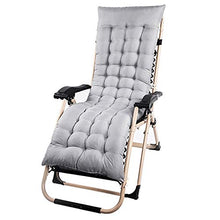 Cuscino Imbottito per Poltrona Sdraio Relax 160cm Antiscivolo Cuscino Imbottito per Sedia a Sdraio Dondolo Cuscino in Cotone per Interno ed Esterno da Giardino (Grigio, 48*170cm)