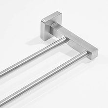Leekayer 40 cm Portasciugamani Doppio Binario Finitura Nichel Spazzolato Accessori per la cucina del bagno Acciaio inossidabile Base quadrata per portasciugamani Stile moderno