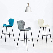 LWW Sgabelli, con il cuoio grigio scuro Faux sedia contatore da pranzo per la cucina Pub Café Gambe alta metallo nero imbottito Sgabelli moderna della base di stile sede di benna,Seatheight75cm