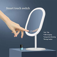 ZCCL Specchio per Il Trucco Specchio per Il Trucco LED, [Ricaricabile] Specchio per Il Trucco Portatile con luci, Interruttore Touch Screen, Specchio cosmetico a Risparmio energetico con rotazion