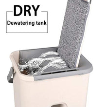 SSAYY Mop Platte Squeeze Mop Emmer Hand Gratis Wringen Rvs Mop Zelf Nat En Reiniging Systeem Stomerij Microfiber Mop Floor Tool