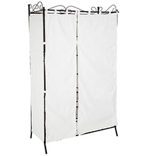 TecTake Armadio Guardaroba in Metallo con Tenda Stoffa Appendiabiti Cabina Beige | 112 x 207 x 57 cm