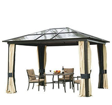 Outsunny Gazebo di Lusso in Alluminio con Zanzariera Tendone da Giardino in Poliestere 300x360x265cm