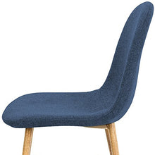 Deuba Sedie Sala da Pranzo 4 pz Tessuto sedie da Cucina Soggiorno Salotto Gambe Metallo Sedia Salone Blu Scuro