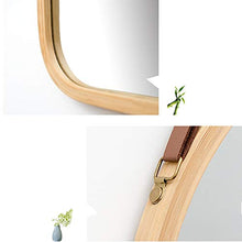 XQAQX Specchio da Trucco Specchio Ingranditore Europea a Parete Bathroom Specchio, Specchio Vestirsi, Mobili Moda Bagno Decorazione Specchio da Toilette, bambù Telaio (74 * 43cm)