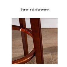 YDD Sedia da Bar retrò in Legno massello, Tessuto in Cotone/pu con Spugna ad Alto Rimbalzo, poggiapiedi ad Anello, Rinforzo a Vite Inferiore, Sedia in Legno Color Legno Scuro in Legno Chiaro