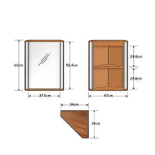 Armadietti a specchio Specchio Contenitore Esterno Triangolo con La Parete Lampada Bagno Box Specchio Mobile D'angolo Immagazzinaggio (Color : Brown, Size : 47 * 60 * 33cm)