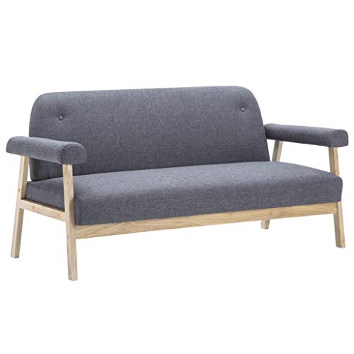 vidaXL Divano a 3 Posti in Tessuto Grigio Scuro Sofà Salotto Divanetto Canapè