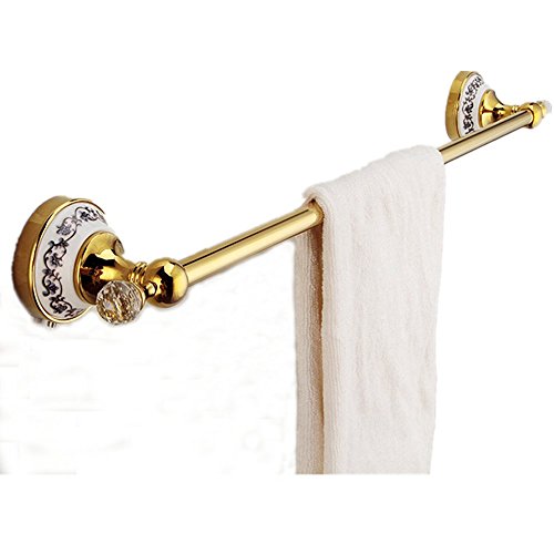 MBYW Portasciugamani Moderno Portasciugamani Elegante per Il Bagno di Moda Antico Stile Europeo in Rame Antico con portasciugamani Diamante Singolo Asciugamano Asciugamano Bar Pendente Appeso