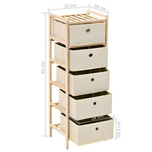 Kshzmoto Moderno e Pratico Armadio Contenitore, Mobile Contenitore in Legno di Cedro Beige 32 x 26 x 93 cm - con 5 cestini Intrecciati