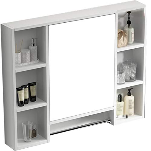 Armadietto A Specchio per Mensola Bagno A Muro Specchio da Toilette con Portasciugamani Mobile da Bagno per Armadietto da Parete per La Conservazione delle Merci Domestiche