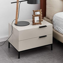 RKRZLB Comodino Bianco Camera da Letto Cassettiera Moderno con 2 Cassetti 21.6x16.1x16.1inch Cassettiere Cameretta