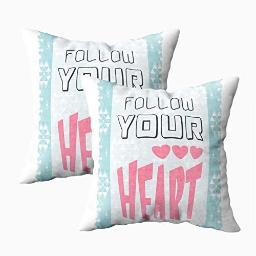 Kris.D Fodere per cuscino 18X18 pollici, fodere per cuscini quadrati copriletto 2 pezzi La tua opera d'arte Slogan Girls Altri usi heart39 Tshirt Cuscino per arredamento da fattoria su entrambi i lati