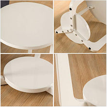 Tavolino Rotondo in Legno Tavolo Tavolo d'angolo Comodino Nero Lucido Resistente all'Usura Facile da Pulire Super Facile da Montare per Camera da Letto/Soggiorno/corridoio/Bagno