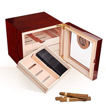 50 Sigari Raffreddamento Humidor Cedar Cigar Idratante Cabinet Quattro Piani Dello Spazio Casa Sigaro Idratante Igrometro Esterno Piano Di Vernice ( Color : Red , Size : 24*22*24cm )