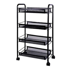 &ripiano di stoccaggio Scaffalature Unità Simple Home Cucina Camera da bagno Sala da pranzo Storage Rack Floor Carrello multi-story nero Scaffale di finitura (Color : 4 layer)