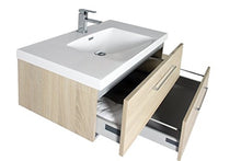 Jindoli - Mobile sottolavello, 2 cassetti, 90 cm, SDB 90 x 46 x 48 cm, colore: rovere chiaro beige