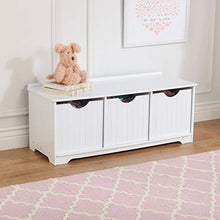 Kidkraft 14564 Nantucket - Panca in Legno con 3 Cassettoni Portaoggetti, per la Cameretta dei Bambini, Bianco