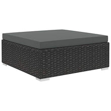 Festnight Set Divani da Giardino in Polyrattan, Set di Mobili da Giardino, Set Divano Esterno con Cuscini Nero 8 pz