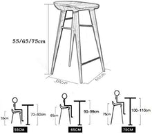 JXXDDQ, sgabello da bar per mobili da bar, in legno massello, poggiapiedi per colazione, pub, cucina, sala da pranzo, sedia ergonomica di sicurezza (colore naturale, dimensioni: 55 cm)