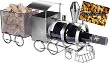 BRUBAKER Portabottiglie Locomotiva - Portabottiglie Scultura in Metallo - 42 cm Regalo di Vino con Figura in Metallo per Macchinisti e Fan Della Ferrovia - con Biglietto D'auguri