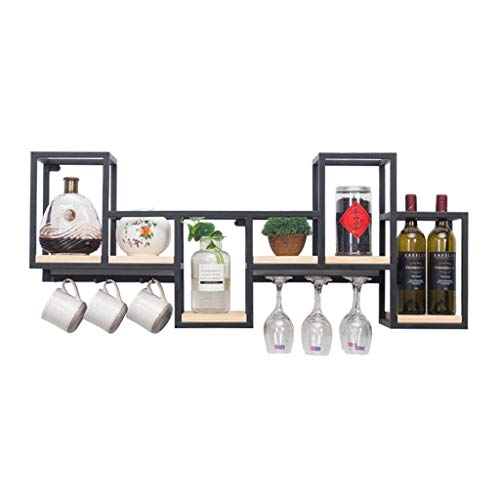 Porta Bottiglie da Vino Wine Rack Holder Vino Mensola Pensile del Vino del Metallo Espositore di Vino in Ferro Battuto Stare Ristorante Mensola Supporto A Parete della Cucina Bicchiere di Vino Mobili