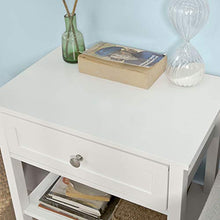 SoBuy® FBT46-W - Comodino da divano, con 1 cassetto e 2 ripiani, colore: Bianco