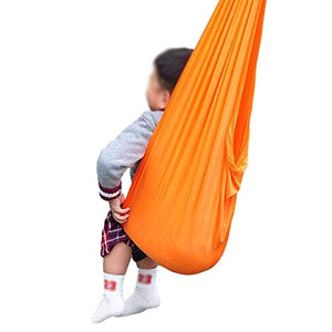 LICHUXIN Therapy Swing Hardware incluso con esigenze speciali amaca regolabile per bambini Active Aerial Yoga Swing ideale per autismo ADHD Sensory (colore : Arancione, Dimensioni: 100x280cm/39x110in)