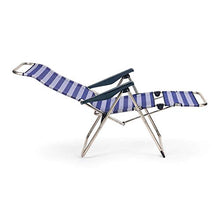 SOLENNY 50001072735212 – Sdraio regolabile da giardino, Relax, 5 posizioni, con schienale anatomico, blu e bianco