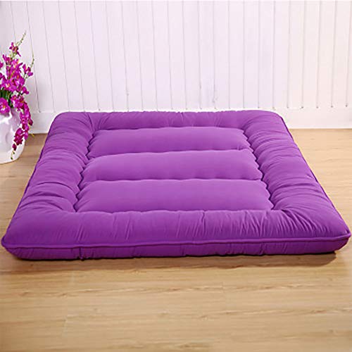 WSZGR Giapponese Pieghevole Futon Materasso A Pavimento,Studente Dormitorio Portatile Materasso,Sleeping Pad Tatami Tappetino Viola 90x200cm/35x79inch