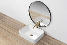VBChome Lavabo in ceramica, 48 x 36 cm, ovale, piccolo, rettangolare, lavabo in ceramica