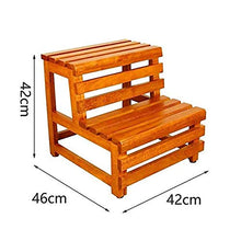 -Step Sgabello 2 gradini Sgabello Scala Bagno Tappetino Vasca da Bagno Doppio Pedale Sgabelli in Legno Piccoli sgabelli Scaletta