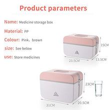 Hayi New Plastic 2 Strati casa Medicine Chest First Aid Kit Holder Storage Box Kit di Emergenza di Sicurezza di Sicurezza di Sopravvivenza di Emergenza di Sicurezza,Rosa,L