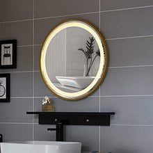FGDSA Specchio da Bagno, Specchio da Trucco Rotondo in Stile Hollywoodiano, con Specchietto Illuminato da Parete con Luce Bianca (Colore: Oro, Dimensioni: 70 Cm)