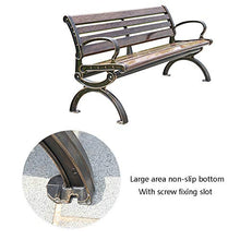 Panchine da esterno con braccioli e schienali, panchine da giardino, panchine da parco con struttura in metallo e sedili in legno massello resistenti alla corrosione, per cortili, balconi