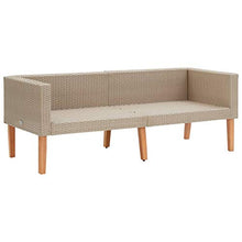 vidaXL Divano da Giardino a 2 Posti con Cuscini Sofà Dormeuse Chaise Longue Poltrona Divanetto Canapè Arredo Salotto Esterno in Polyrattan Beige
