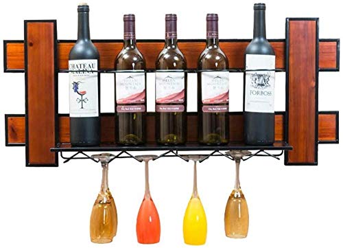 Portabottiglie Per Vino Porta Bottiglie E Vetro Scaffale Vini A Muro- Portabottiglie Da Parete, Porta Calici, Per La Cucina Di Casa/Sala Da Pranzo/Decorazione Bar