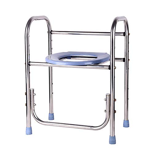 GYCS Sedia da Bagno Comoda e Cornice per WC Surround WC Confortevole, WC-Doccia, Bagno in Acciaio Inossidabile, Supporto per Bagno/Sicurezza WC scivoloso Guardrail